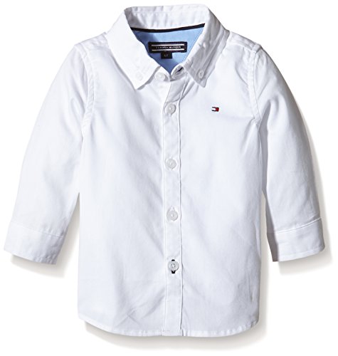 Tommy Hilfiger Unisex Baby Oxford Shirt L/s Blouse, White (Classic White), 68