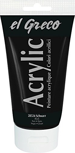 El Greco 28524 - Acrylfarbe, 150 ml, schwarz