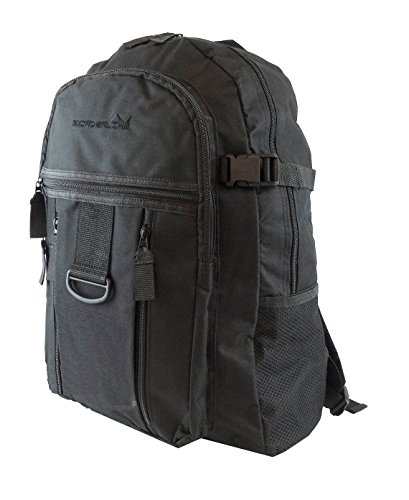 Mens Boys Backpack Rucksack Sports Work Gym School Travel Hiking Man Bag Pockets (Black/Black)