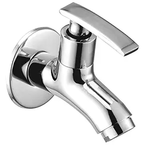 Oleanna Odebc Desire Brass Quarter Turn Fittings Bib Cock Short Body Water Taps (Silver, Chrome Finish)