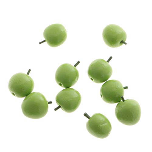 MagiDeal 10 Pieces 1:12 Scale Dollhouse Miniatures Mini Fruits Handmade Food Green Apple