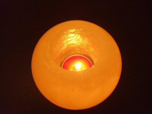 Set of 3 Rock Salt Tea Light Holder in Round Shape