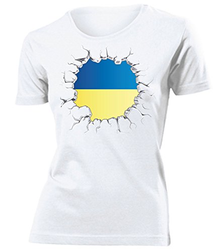 Fussball – Fanartikel – Ukraine 5816 Frauen T-Shirt (F) Gr. M