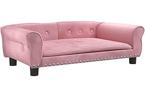 vidaXL Cama para Perros de Terciopelo Rosa 95x55x30 cm, sofá para Perros, Cama para Cachorros, Asiento para Perros, sofá para Mascota
