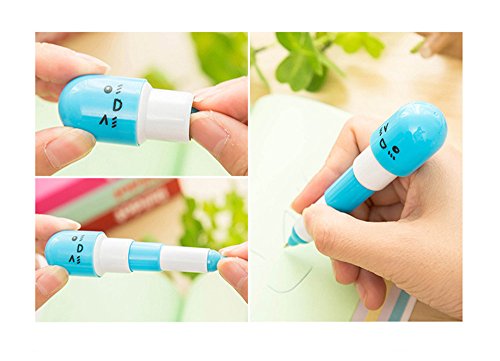 JUNGEN Kugelschreiber niedlich Ausdruck Pille Perle Stift Schüler Schreibwaren teleskopischen Stift Kunststoff Stift 6 Stück - 5