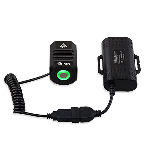 LED Fahrradlicht Set, LED Scheinwerfer, 1200 LM, XM L2, Sport, Fahrradlampe LED mit Akku, LED Fahrradbeleuchtung USB Aufladbar inkl, LED Frontlichter, Rücklicht mit Knopfzelle, Halterung, Kopfbügel zur LED Stirnlampe - 9