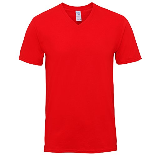Gildan Herren Premium T-Shirt mit V-Ausschnitt, kurzärmlig (Large) (Rot) Gildan Herren Premium T-Shirt mit V-Ausschnitt, kurzärmlig (Large) (Rot)