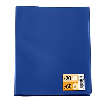 Elba Pochette de 30 Protège-documents souples 60 vues en polypropylène opaque A4 Bleu