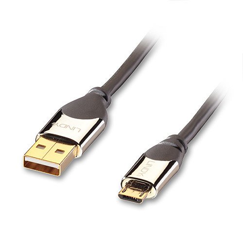 LINDY 41593 - Vergoldet USB 2.0 CROMO Kabel - Typ A Stecker an Typ Micro-B Stecker - 0,5m