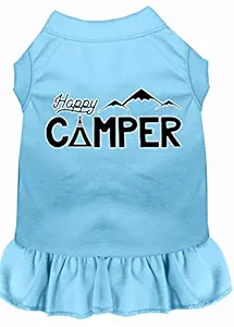 Mirage Pet Products 58-59 BBLMD Happy Camper Screen Print Dog Dress, Medium, Baby Blue