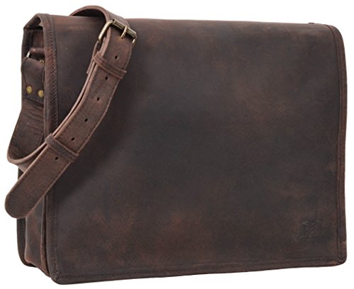 Preisvergleich Produktbild Gusti Studio Umhängetasche Leder Mitch Herren Damen 15 Zoll Braun