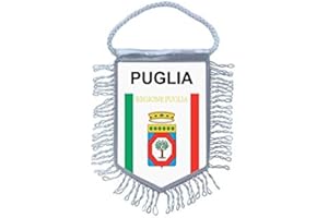 Akachafactory Fanion Mini Drapeau Pays Voiture Decoration Souvenir Blason Italie Puglia