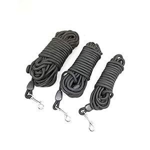 Correa de entrenamiento para perros de 5 m / 10 m / 15 m – Línea de rastreo de mascotas de retiro de nylon para trabajo pesado – para entrenamientos externos pequeños y medianos. (10m*12mm, Negro)
