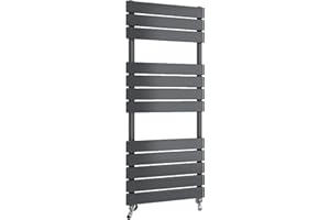 Radbliss Bathroom Towel Rail Radiator 1200x450(HxW) mm Anthracite Flat Panel Central Heating Ladder RAD