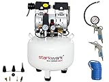  Starkwerk Silent Druckluft Kompressor Flüsterkompressor SW 355/8 Ölfrei inkl. Druckluftset