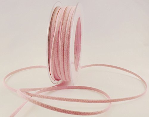 LEDERBAND Lederimitat FLACH 25m x 5mm ROSA – ALTROSA Schmuckband WILDLEDERBAND - 2