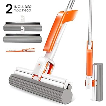 CleanAid OneTouch GO! Wischmopp • Mit Auswring-Funktion • PVA-Schwamm