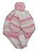 STYLE MIXX Girls Boys Baby Infant Striped Soft Woolly Winter Hat Mittens Set 3-24 Months (3-6 Months, Pink Stripe)