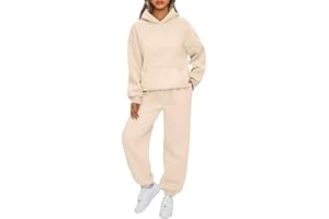 OLIPHEE Survetement Femme Ensemble Jogging Femme Ensemble Sport 2 Pièces Sweat à Capuche Polaire et Pantalon Jogging Tenue de Sport Survetement Hiver Automne Outfit Fitness