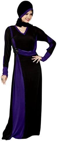 Aagaman Fashions Indian Charming Black Colored Stone Worked Lycra Burka