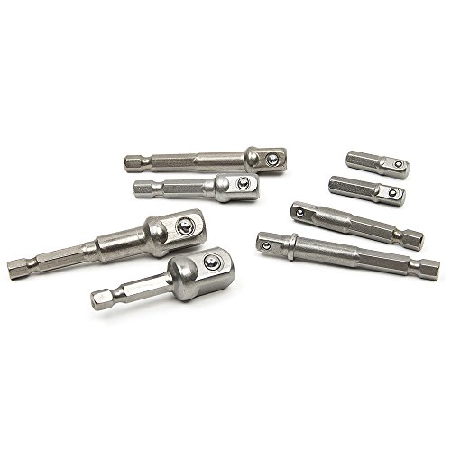 Fortag 8 teilig Stecknussadapter Akkuschrauber Stecknuss Adapter Socket Steckschlüssel Nuss Set für Bithalter und Akku Schrauber 1/4″, 3/8″, and 1/2″ Drive - 2