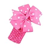 Koly Baby Cute Headbands Girl's Headband Floral Head Wear Hair Bow Wave Bandeau (Hot pink)