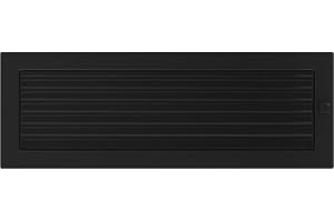 Rejilla de ventilación KRATKI Rejilla de Chimenea 17cm x 49cm Negra con persianas