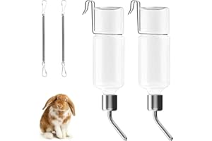 WFFEILA Hängende Haustiere Wasserflaschen, 2 Stück Trinkflasche Kaninchen 350 ml, Automatischer Haustiere Wasserflaschen, für Nagetiere, Kaninchen, Hamster, Zwergkaninchen, Meerschweinchen, Chinchillas