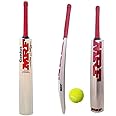 PMG Wooden Cricket Bat Ball with 1 Tennis Ball, Poplar Willow (for 10-12 Years)