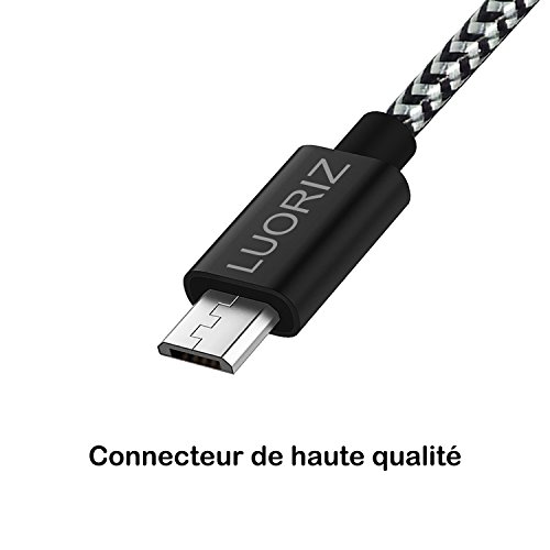 LUORIZ C ble Micro USB 2M Lot de 3 Long Nylon Tress Rapide Chargeur C ble Charge Synchro pour Wiko Samsung S7 S6 Edge Note 3 4 5 LG HTC LUORIZ C ble Micro USB 2M Lot de 3 Long Nylon Tress Rapide Chargeur C ble Charge Synchro pour Wiko Samsung S7 S6 Edge Note 3 4 5 LG HTC