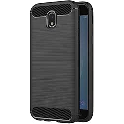 AICEK Funda Samsung Galaxy J7 2017, Negro Silicona Fundas para Samsung J7 2017 Carcasa Galaxy J7 2017 Fibra de Carbono Funda Case (5,5 Pulgadas SM-J730F)