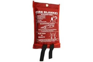 REAL ACCESSORIES Fire Blanket LARGE SIZE 1 X 1m EASY & QUICK UNFOLDING FIRE BLANKET, Must have Emergency Fire Blanket for Home, Kitchen, Garage, Office, Caravan