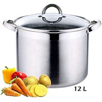 Edelstahl Kochtopf 12 Liter - Induktion Topf & Deckel