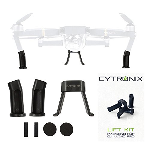 Preisvergleich Produktbild Cytronix Landing Gear Fahrwerk Landegestell Fußhalterung Landungs Ausrüstung Standbeine Erhöhung Höhenverlängerung Kit Extender Guard Drohne für DJI Mavic Pro (Schwarz)