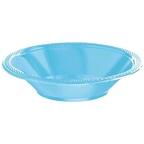 Amscan International 355 ml Plastic Bowls Caribbean Blue, Pack of 20