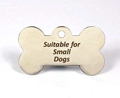 Engraved Bone Shaped Pet ID Dog Tags, BOLD Contrasting Text, Both Sides Engraved (Brass, 38mm*25mm)