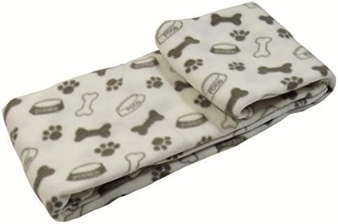 MODERN LARGE FLEECE PET DOG THROW BLANKET MAT CREAM BEIGE 120CM - 47"