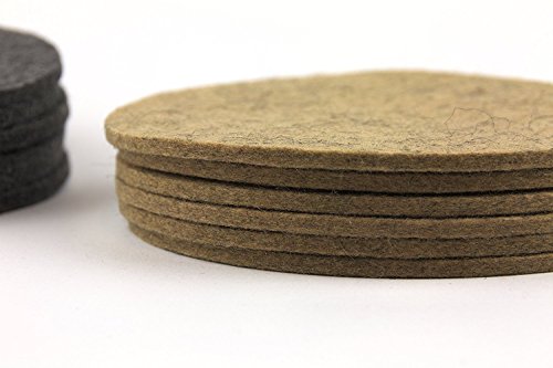 Bio Glasuntersetzer rund 10cm für Gläser 6er Set, 100% Woll-Filz, Getränke-Untersetzer Farbe wählbar (Terra / beige meliert) - 3