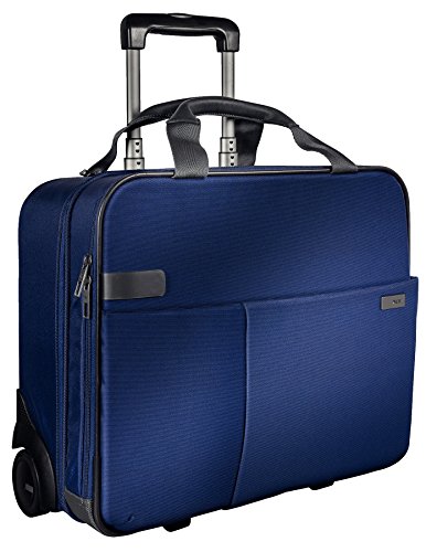 Leitz  Business Softcase Handgep  ck-Trolley  Smart Traveller  17 F  cher  44 x 37 5 x 23 cm  Polyester Metall Leder  Complete  Titan Blau  60590069