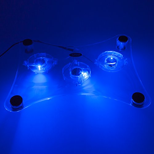 Smartfox Notebook Laptop Kühler Cooler Cool-Pad Halterung Ständer für 10″ – 17″ Zoll mit 3 LED Ventilatoren - 2