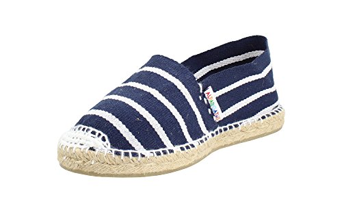 Espadrille Plate Rayures 48 Bleu Blanc (Size EU 42)