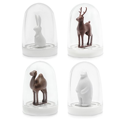 VENKON – 4er Set Gewürzstreuer „Animal Quartette“ Streuer für Salz, Pfeffer, Gewürze und Kräuter der Saison - 4