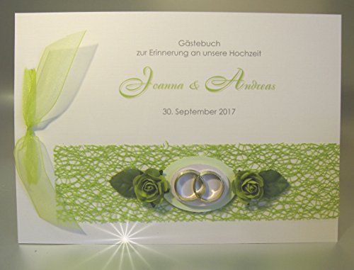 Gästebuch zur Hochzeit mit Namen "TOP PREIS" 10042 grün