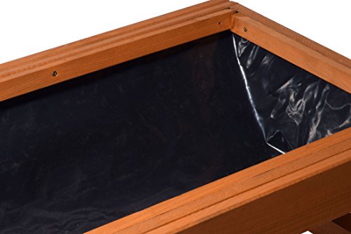 dobar Hochbeet auf Rädern aus Holz, Frühbeet Bausatz für Gemüse, Kräuter im Garten und Balkon, 58 x 36 x 71 cm, braun - 4