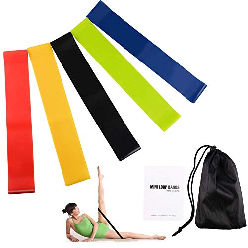 Exercise Bands Set - 5 Resistance Loop Bands plus Workout Manual for Improving Mobility, Rehabilitation and Strength Training
