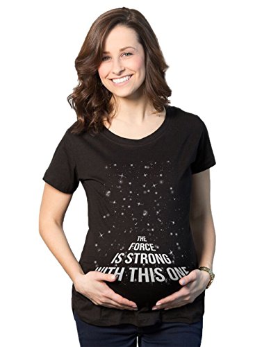 The Force Is Strong With This One Pregnany Funny Movie Maternity T shirt for Women -M