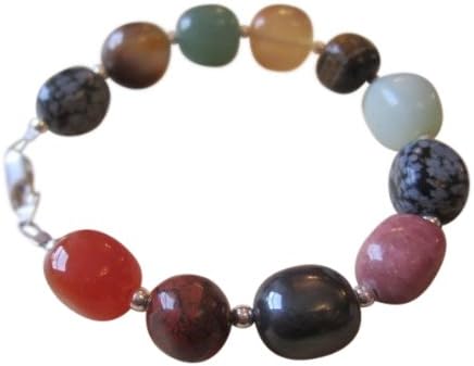 ShoreThing UK Chunky Multi Gem Nugget Bracelet Quartz,Hematite,Carnelian,Jasper,Tigers Eye : 8 inches but can be made to measure
