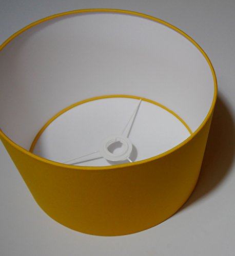 Lampenschirm rund, 30/30 cm, ca. 20 cm hoch, Art. 3001, reine Baumwolle (gelb), für E14 & E27 geeignet - 2