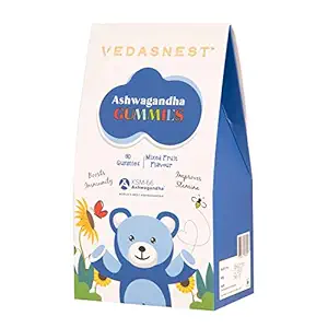 VEDASNEST Ashwagandha Multivitamin Jelly Gummies for All Ages- Energy Booster Relax. Restore. Unwind 30 Vegetarian Gluten-Free Gummies (100g)