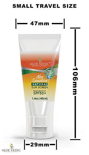 Aloevedic-Aloe Vera Suncream SPF 90+ for Sensitive Skin UVA UVB Sunscreen Natural Sunblock for Face and Body Travel Size 40ml (Pack x 1) by AloeVedic - 3